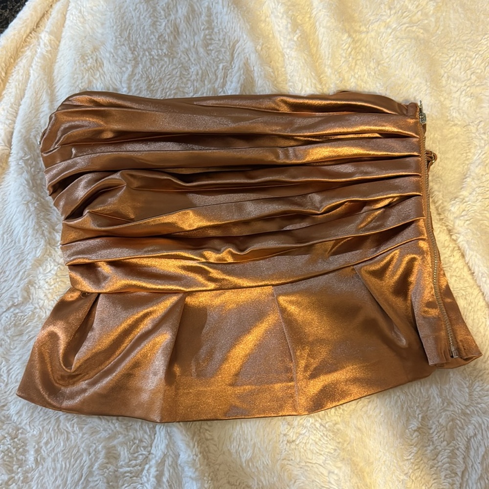 Cute skirt tank top rose gold size small women's